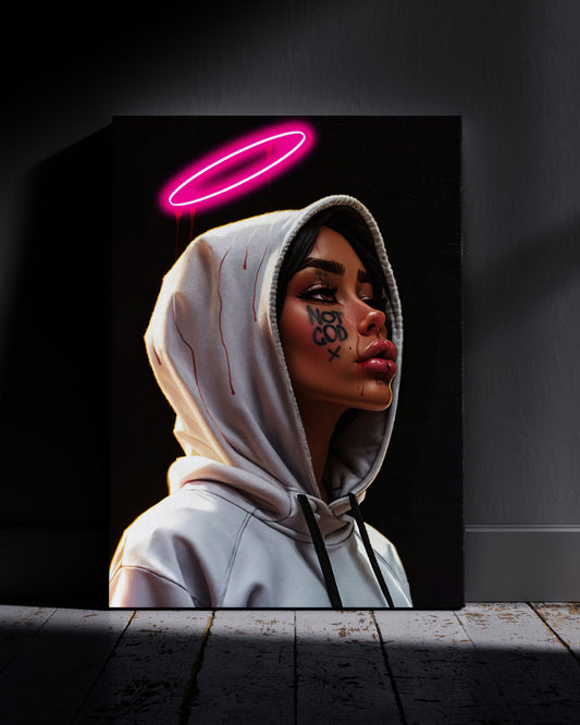 Hooded Halo Neon Wall Poster