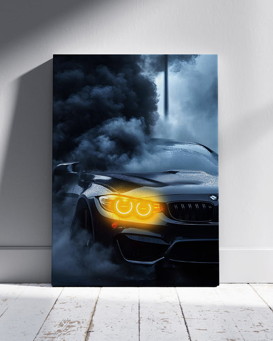 Smoky BMW Neon Wall Poster