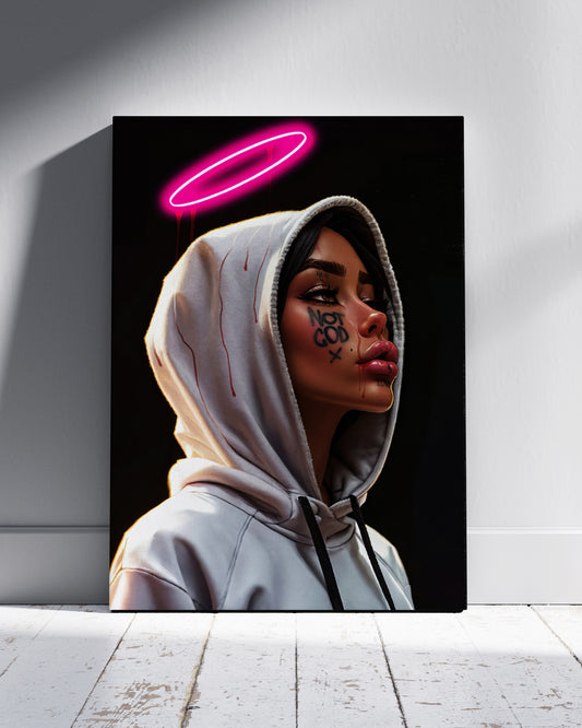 Hooded Halo Neon Wall Poster