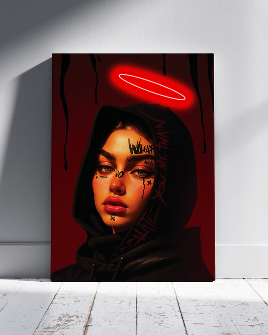 Scarlet Glow Neon Wall Poster