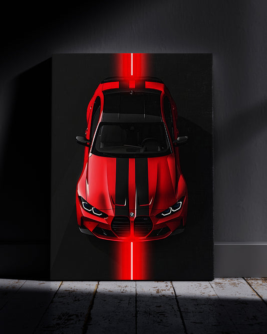 BMW M4 Neon Wall Poster