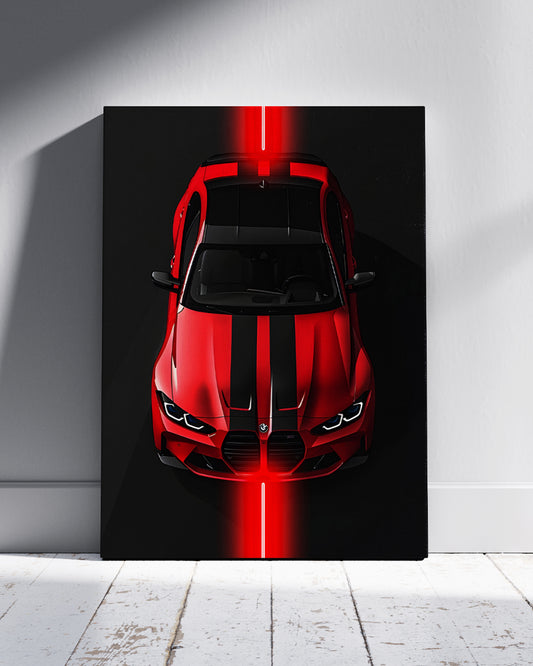 BMW M4 Neon Wall Poster