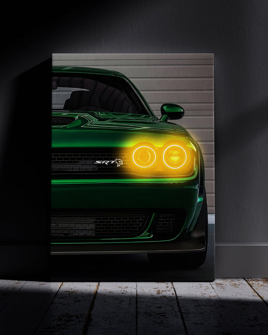 Dodge Hellcat Neon Wall Poster