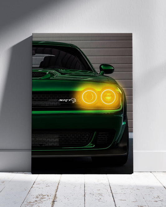 Dodge Hellcat Neon Wall Poster