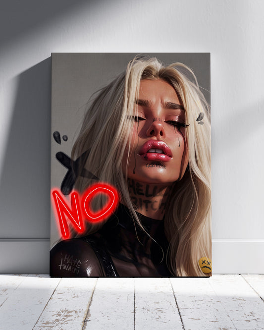 Stylish Girl Neon Wall Poster