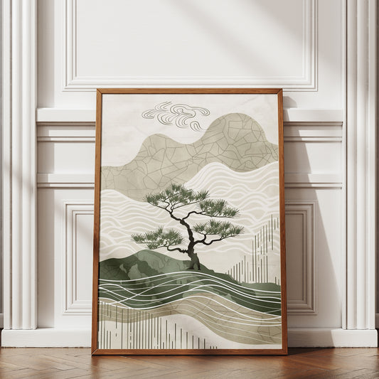 Earth Waves Sunset Wall Art Poster